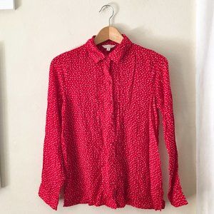 Red Lucky Brand Long Sleeve Blouse